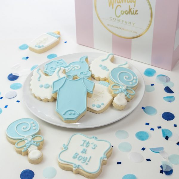 Add a set of our It's a Boy themed cookies to your order
