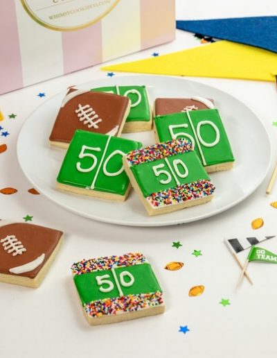 Add a set of these Football themed cookies to your order