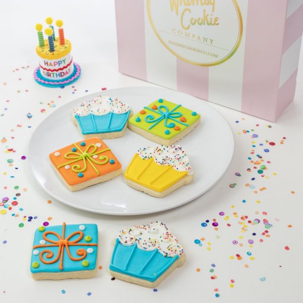 Add a set of Bday Cupcake and Present themed cookies to your order