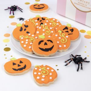 Add a set of our Jack-o-lantern themed cookies to your order