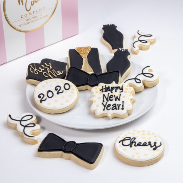 Add this fun Kiss Me at Midnight set of cookies to your order