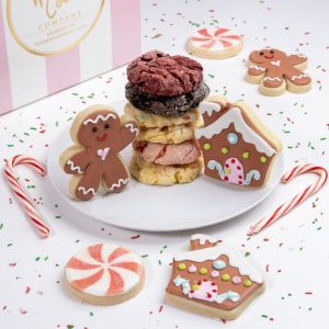 Add this festive mix of gingerbread themed sugar cookies and classic Gooey Butter cookies to your order